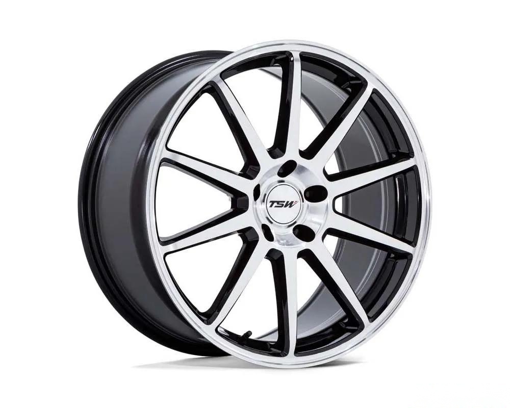 TSW Wheels TW004 Canard Wheel 19x8.5 5X114.3 35 Gloss Black w/Machined Face
