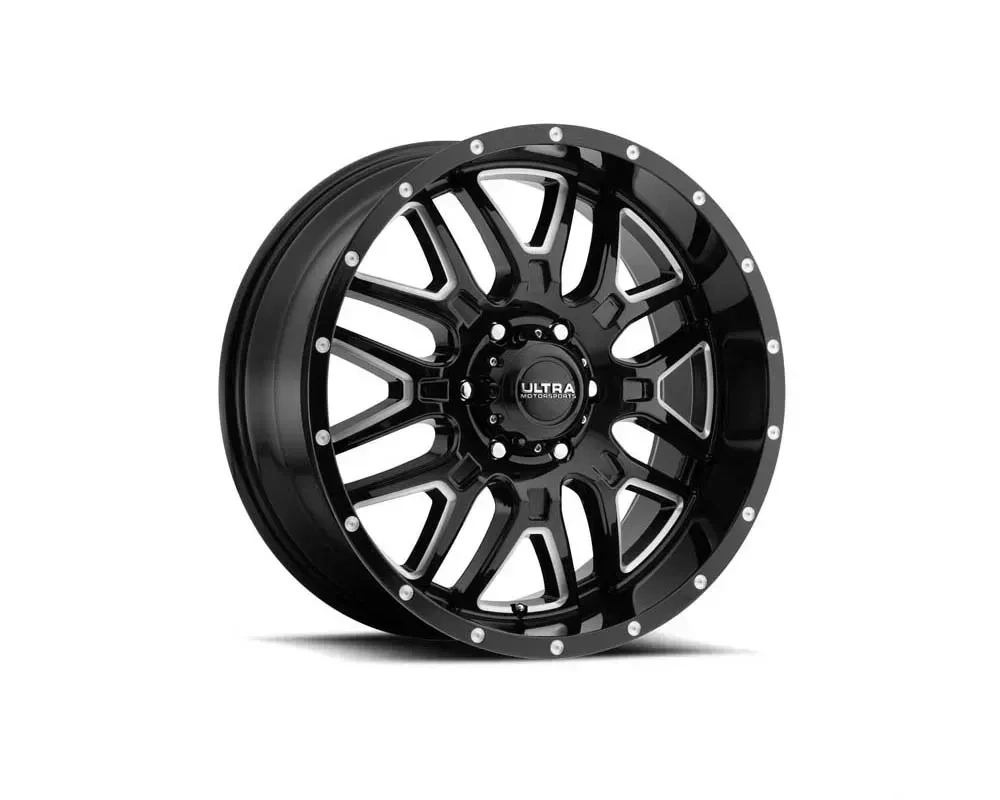 Ultra Motorsports 203 Hunter Wheel 17x9 6x5.5 18mm Gloss Black w/Milled Accents and Clear Coat