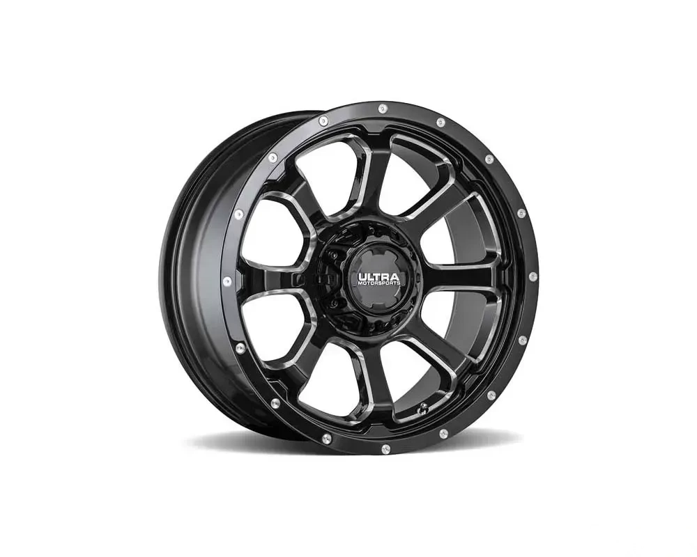 Ultra Motorsports 219 Nemesis Wheel 20x9 8x170 1mm Gloss Black w/Milled Accents and Clear Coat