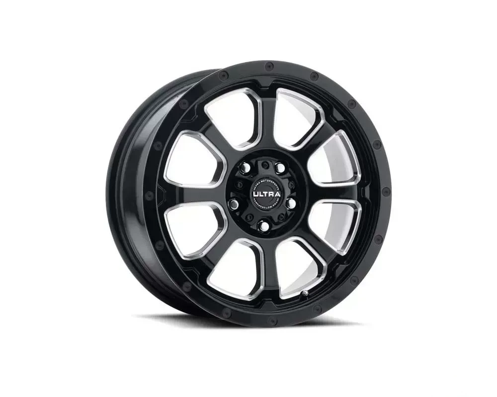 Ultra Motorsports 219 Nemesis CUV Wheel 17x8 5x100 35mm Gloss Black w/Milled Accents and Clear Coat