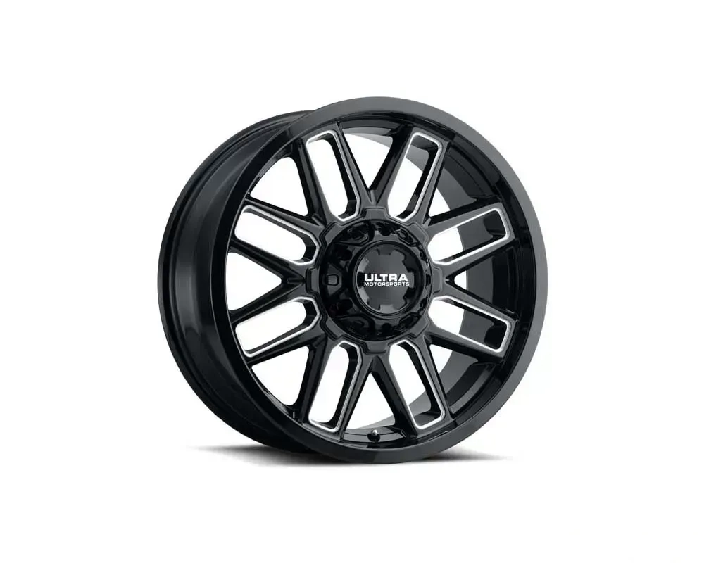 Ultra Motorsports 231 Butcher Wheel 20x10 8x6.5 -25mm Gloss Black w/Milled Accents and Clear Coat