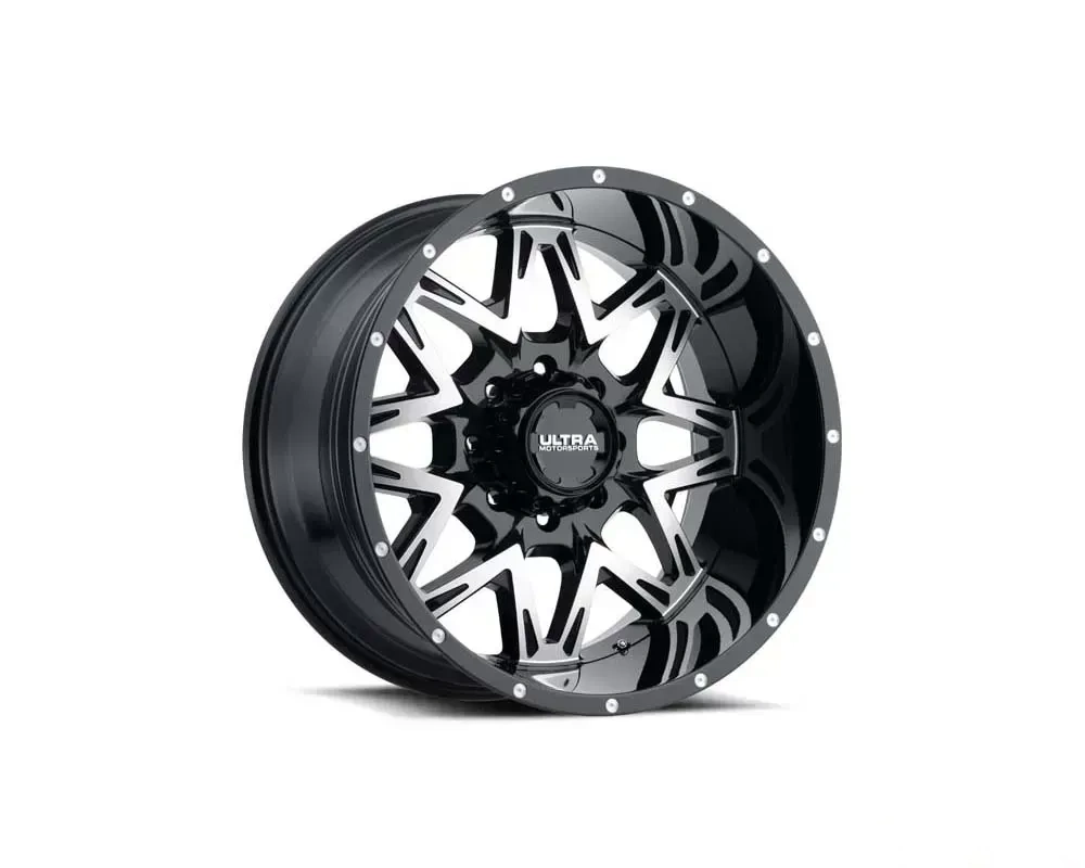 Ultra Motorsports 254 Carnivore Wheel 20x9 5x150 18mm Gloss Black w/Diamond Cut Face and Clear-Coat