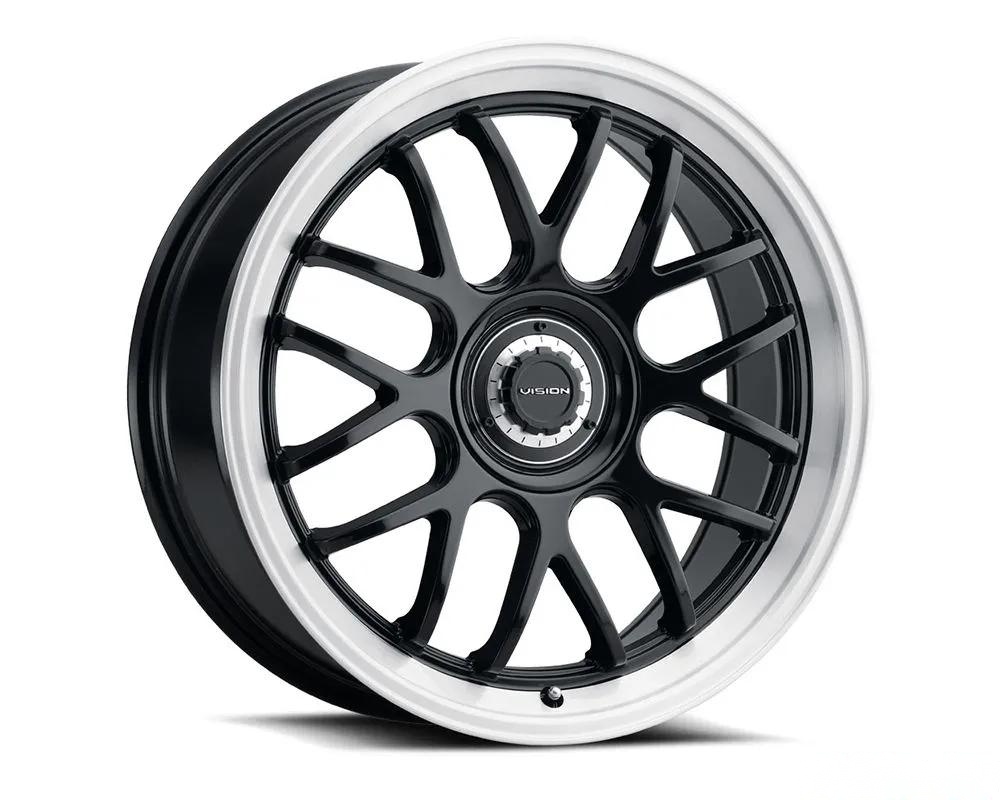 Vision 478 Alpine Wheel 16x8 5x4.25 | 5x4.5 38mm Gloss Black Brushed Lip