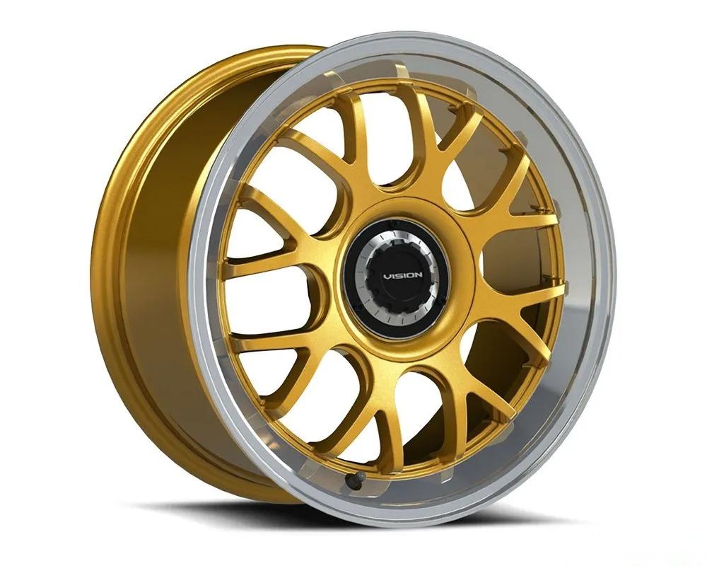 Vision 478 Alpine Wheel 16x8 5x4.25 | 5x4.5 38mm Gold Machined Lip