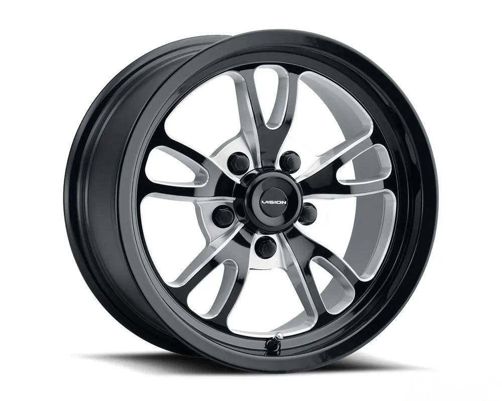 Vision 149 Patriot Wheel 15x10 5x4.5 51mm Gloss Black Milled Spoke