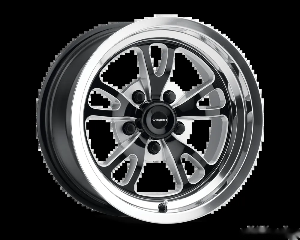 Vision 149 Patriot Wheel 15x7 5x4.5 0mm Gloss Black Milled Spoke Polished Lip