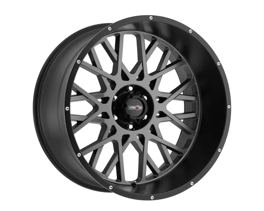 Vision 412 Rocker Wheel 18x9 6x5.5 12mm Anthracite with Satin Black Lip