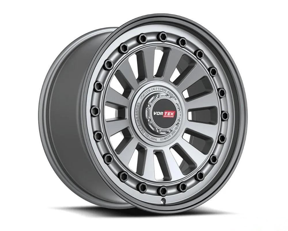Vortek VRD-702 Radar Wheel 17x9 Blank -12mm Matte Gunmetal w/ Black Bolts & Lip