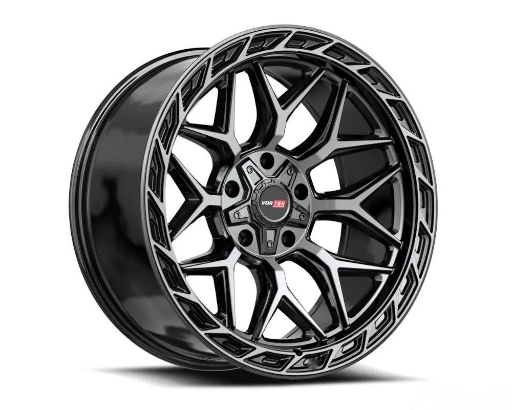 Vortek VRP-504 Enzo Wheel 20x9 5x150 | 5x139.7 | 5x5.5 0mm Black Diamond Cut w/ Dark Tint