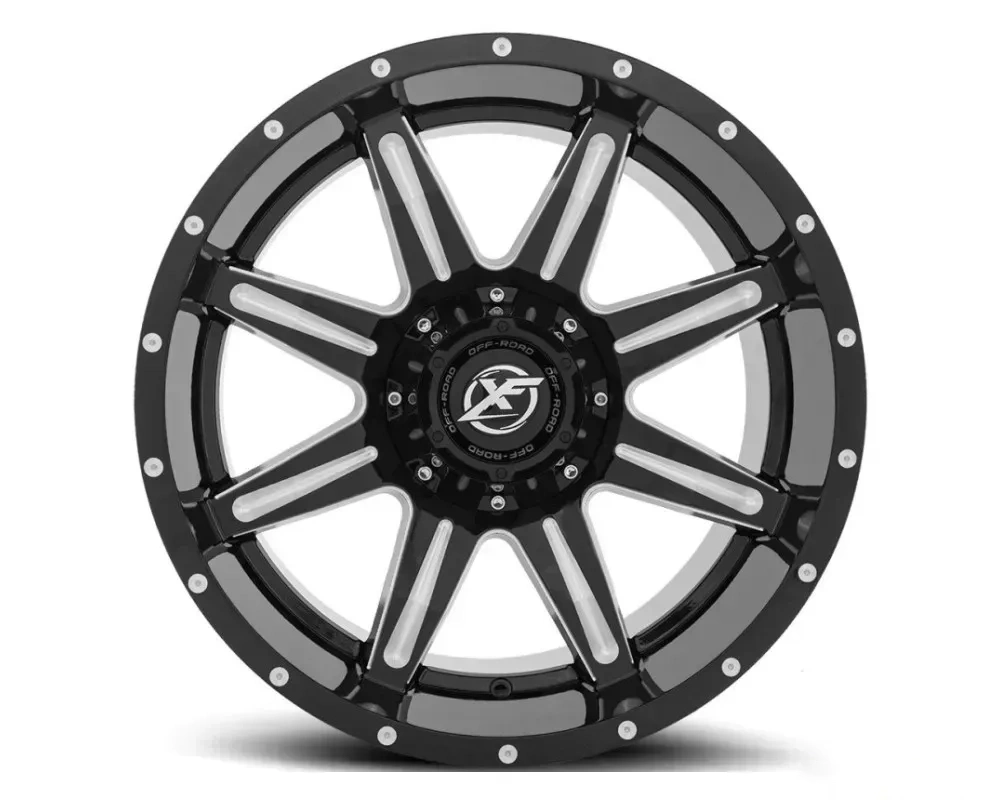 XF Off-Road XF-215 Wheel 20x12 5x127|5x139.7 -44mm Gloss Black Milled
