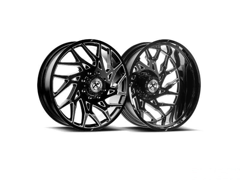 XF Dually XF-229 Dually Wheel 24x8.25 8x165.1 110mm Gloss Black & Milled