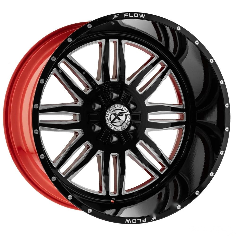 XFX Flow XFX-303 24X14 5X127 5X139.7 -76 Cb 78.1 Gloss Black & Milled w/ Red Inner