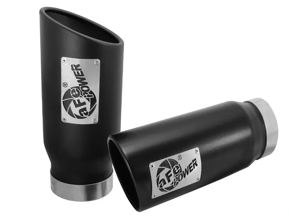 aFe Power Mach Force-Xp Universal Clamp-on Exhaust Tip Black 4 IN Inlet x 5 IN Outlet x 12 IN L