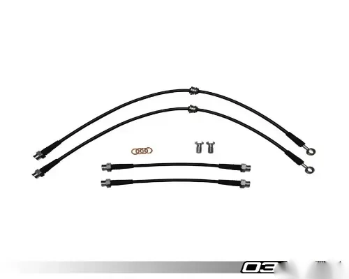 034 Motorsports Stainless Steel Braided Brake Line Kit for Audi A3 2006-2012 & VW Golf/GTI/Jetta 2006-2014