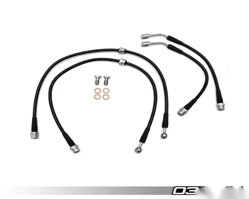 034 Motorsports Stainless Steel Braided Brake Line Kit for Audi A3/S3 & VW Golf R 2015+