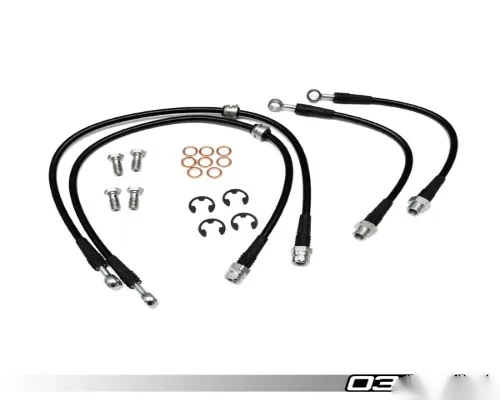 034 Motorsports Stainless Steel Braided Brake Line Kit for Audi A3 2006-2012 & VW Golf/GTI/Jetta 2010+