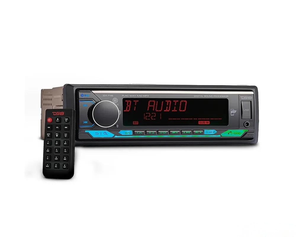 DS18 Aux Input USB Mechless AM/FM Radio Receiver 3V + 3.5V Subwoofer Digital Media Receiver Single Din DSP APP Bluetooth Audio and Calling Head Unit