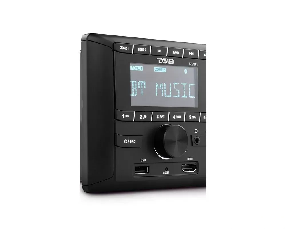 DS18 RV and Trailers Headunit 2.75" LCD screen , 2 Zones, 4 volts Output,HDMI, BT, RDS 4 X 50 Watts